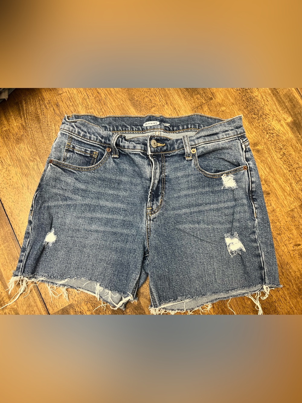 Old Navy Distressed Blue Denim Jean Shorts